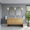 Hudson 60" Double Vanity, Light Natural Oak w/ 3 CM Eternal Jasmine Pearl Top
