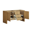 Hudson 60" Double Vanity, Light Natural Oak w/ 3 CM Eternal Jasmine Pearl Top w/FreePower Wireless Charger