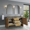 Hudson 60" Double Vanity, Light Natural Oak w/ 3 CM Parisien Bleu Top w/FreePower Wireless Charger