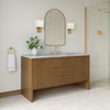 Hudson 60" Single Vanity, Honey Oak w/ 3 CM Carrara Marble Top