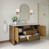 Hudson 60" Single Vanity, Honey Oak w/ 3 CM Carrara Marble Top