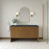 Hudson 60" Single Vanity, Honey Oak w/ 3 CM Charcoal Soapstone Silestone Top