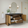 Hudson 60" Single Vanity, Honey Oak w/ 3 CM Charcoal Soapstone Silestone Top