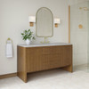 Hudson 60" Single Vanity, Honey Oak w/ 3 CM Eternal Jasmine Pearl Silestone Top