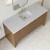 Hudson 60" Single Vanity, Honey Oak w/ 3 CM Eternal Jasmine Pearl Silestone Top
