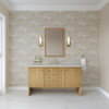 Hudson 60" Single Vanity, Light Natural Oak w/ 3 CM Eternal Jasmine Pearl Top