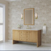 Hudson 60" Single Vanity, Light Natural Oak w/ 3 CM Eternal Jasmine Pearl Top