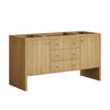 Hudson 60" Single Vanity, Light Natural Oak w/ 3 CM Eternal Jasmine Pearl Top w/ FreePower Wireless Charger