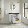 Myrrin 30" Single Vanity, Bright White w/ 3 CM Charcoal Soapstone Silestone Top