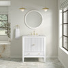Myrrin 30" Single Vanity, Bright White w/ 3 CM Eternal Jasmine Pearl Silestone Top