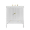 Myrrin 30" Single Vanity, Bright White w/ 3 CM Ethereal Noctis Silestone Top