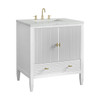 Myrrin 30" Single Vanity, Bright White w/ 3 CM Ethereal Noctis Silestone Top