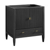 Myrrin 30" Single Vanity, Carbon Oak w/ Single Hole 3 CM White Zeus Silestone Top and Matching Backsplash
