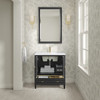 Myrrin 30" Single Vanity, Carbon Oak w/ Single Hole 3 CM White Zeus Silestone Top and Matching Backsplash