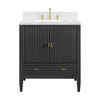 Myrrin 30" Single Vanity, Carbon Oak w/ 3 CM White Zeus Silestone Top