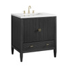 Myrrin 30" Single Vanity, Carbon Oak w/ 3 CM White Zeus Silestone Top
