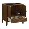 Myrrin 30" Single Vanity, Mid-Century Walnut w/ 3 CM White Zeus Silestone Top