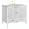 Myrrin 36" Vanity, Bright White w/ 3 CM Eternal Jasmine Pearl Silestone Top