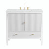 Myrrin 36" Vanity, Bright White w/ 3 CM Ethereal Noctis Silestone Top