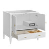 Myrrin 36" Vanity, Bright White w/ 3 CM Ethereal Noctis Silestone Top