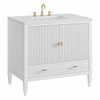 Myrrin 36" Vanity, Bright White w/ 3 CM Ethereal Noctis Silestone Top