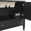 Myrrin 36" Vanity, Carbon Oak w/ Single Hole 3 CM White Zeus Silestone Top & Backsplash