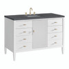 Myrrin 48" Single Vanity, Bright White w/ 3 CM Charcoal Soapstone Silestone Top