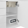 Myrrin 48" Single Vanity, Bright White w/ 3 CM Eternal Jasmine Pearl Silestone Top