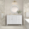 Myrrin 48" Single Vanity, Bright White w/ 3 CM Ethereal Noctis Silestone Top