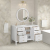 Myrrin 48" Single Vanity, Bright White w/ 3 CM Ethereal Noctis Silestone Top
