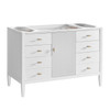 Myrrin 48" Single Vanity, Bright White, w/ 3 CM Siberian Silestone Top