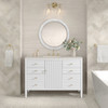 Myrrin 48" Single Vanity, Bright White, w/ 3 CM Siberian Silestone Top