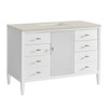 Myrrin 48" Single Vanity, Bright White, w/ 3 CM Siberian Silestone Top