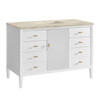 Myrrin 48" Single Vanity, Bright White, w/ 3 CM Tajnar Eclos Top