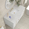 Myrrin 48" Single Vanity, Bright White w/ 3 CM Eternal Jasmine Pearl Silestone Top w/FreePower Wireless Charger
