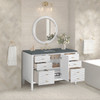 Myrrin 48" Single Vanity, Bright White w/ 3 CM Parisien Bleu Silestone Top w/FreePower Wireless Charger