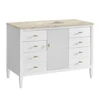 Myrrin 48" Single Vanity, Bright White, w/ 3 CM Tajnar Eclos Top w/FreePower Wireless Charger