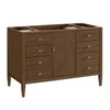 Myrrin 48" Single Vanity, Mid Century Walnut w/ 3 CM Carrara White Marble Top