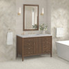 Myrrin 48" Single Vanity, Mid Century Walnut w/ 3 CM Eternal Jasmine Pearl Silestone Top
