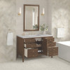 Myrrin 48" Single Vanity, Mid Century Walnut w/ 3 CM Eternal Jasmine Pearl Silestone Top