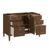 Myrrin 48" Single Vanity, Mid Century Walnut w/ 3 CM Eternal Jasmine Pearl Silestone Top