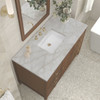 Myrrin 48" Single Vanity, Mid Century Walnut w/ 3 CM Victorian Silver Silestone Top