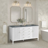 Myrrin 60" Double Vanity, Bright White w/ 3 CM Parisien Bleu Silestone Top