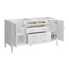 Myrrin 60" Double Vanity, Bright White w/ 3 CM Parisien Bleu Silestone Top
