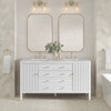 Myrrin 60" Double Vanity, Bright White w/ 3 CM Victorian Silver Silestone Top