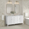 Myrrin 60" Double Vanity, Bright White w/ 3 CM Victorian Silver Silestone Top