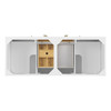 Myrrin 60" Double Vanity, Bright White w/ 3 CM Victorian Silver Silestone Top