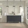 Myrrin 60" Double Vanity, Carbon Oak w/ 3 CM Lime Delight Silestone Top