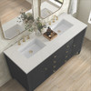 Myrrin 60" Double Vanity, Carbon Oak w/ 3 CM Lime Delight Silestone Top