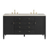 Myrrin 60" Double Vanity, Carbon Oak, w/ 3 CM Siberian Silestone Top